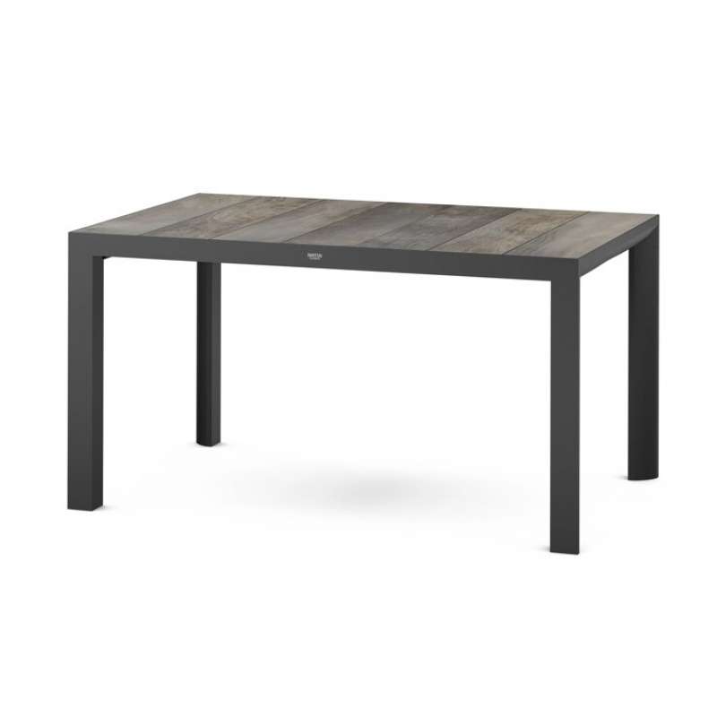 Silva Dining Tisch 140x90 matt anthrazit Gestell Aluminium, Keramik washed grey