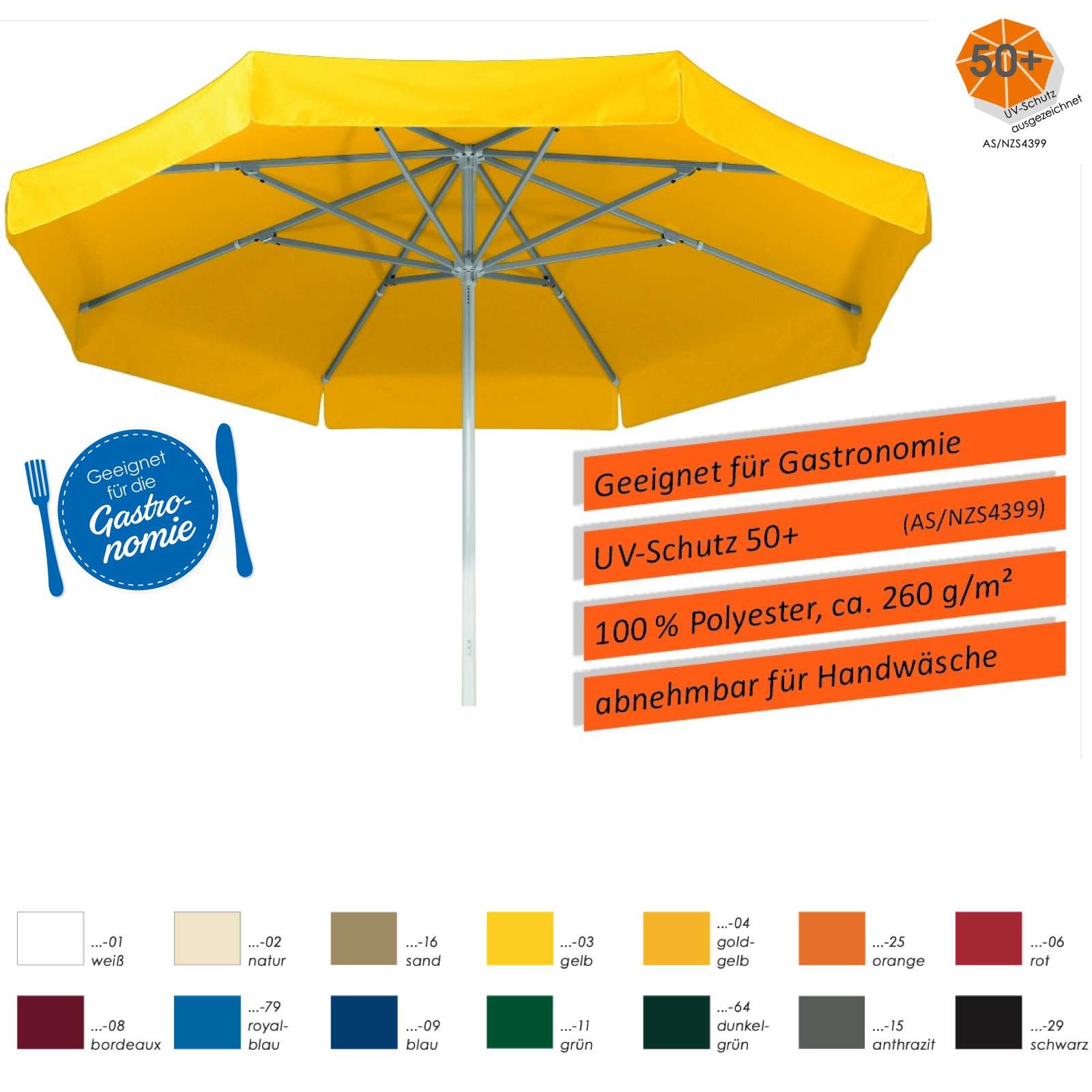 Schneider Schirme Jumbo Mittelmastschirm ø cm 14 Gastro Farbvarianten Sonnenschirm in 300