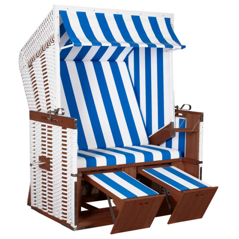 deVries Strandkorb "Profi Nordsee "SYLT"" PVC white Des. 991, Größe 124 x 87 x 159 cm