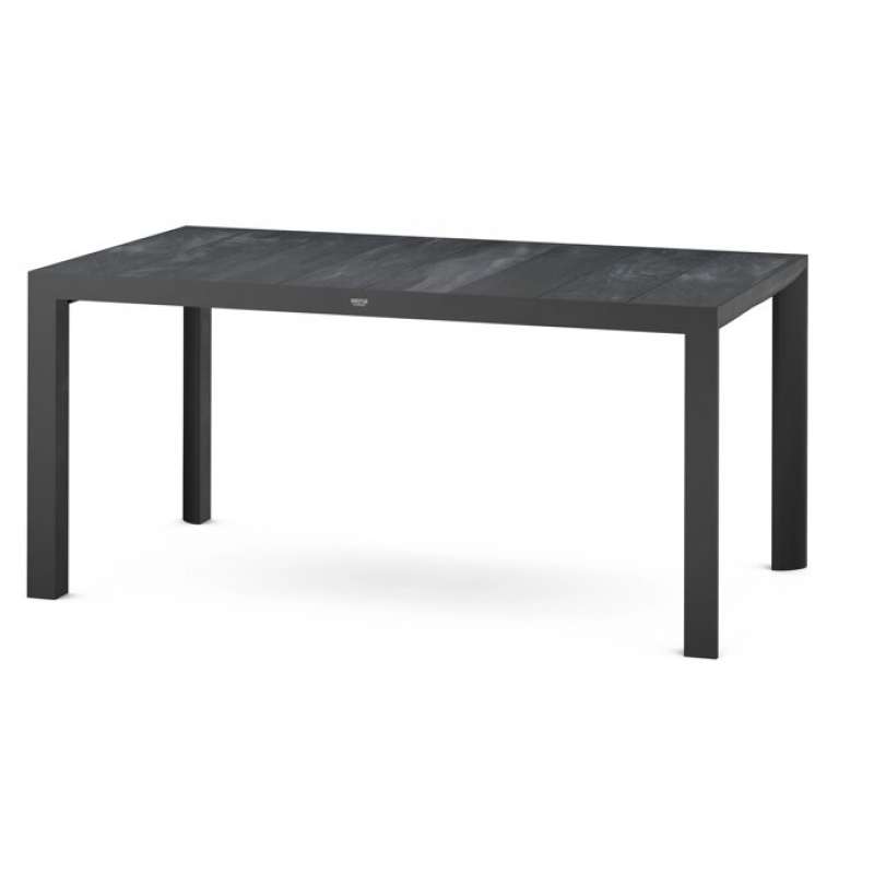 Silva Dining Tisch 180x100 matt anthrazit Gestell Aluminium, Keramik wood grey